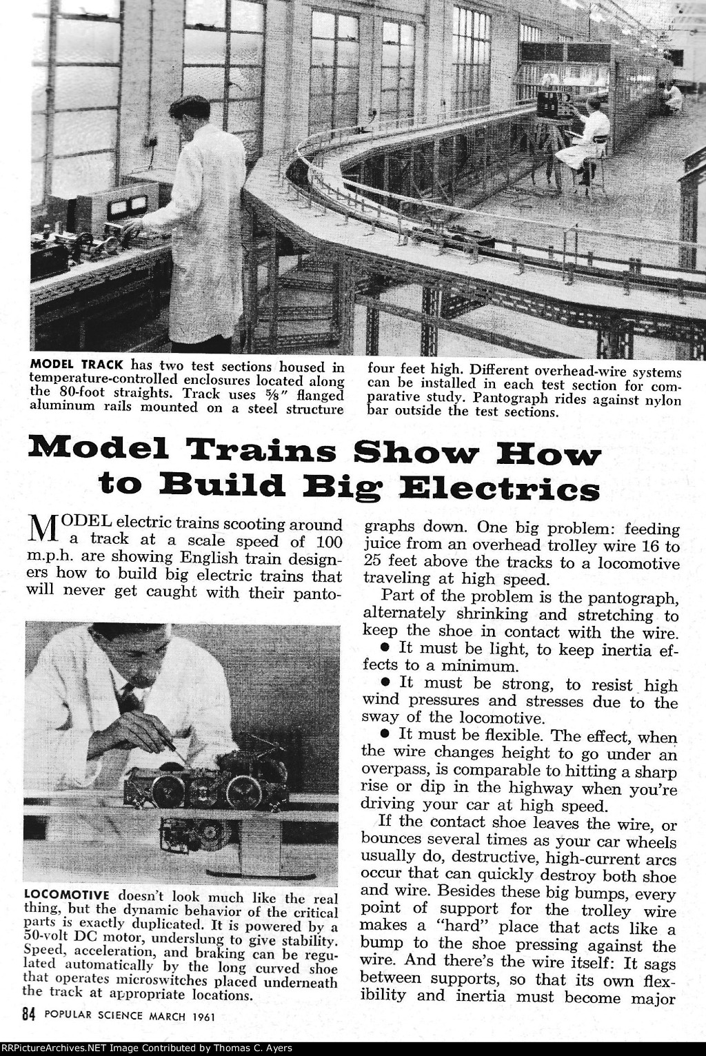 "Model Trains Show How To Build Big Electrics," Page 84, 1961